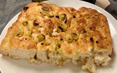 Green Olives Focaccia Bread