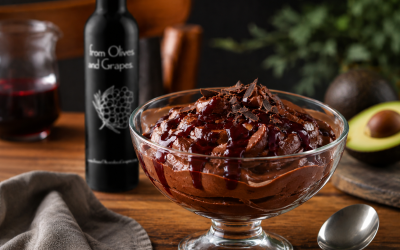 Chocolate Avocado Mousse with Raspberry Balsamic